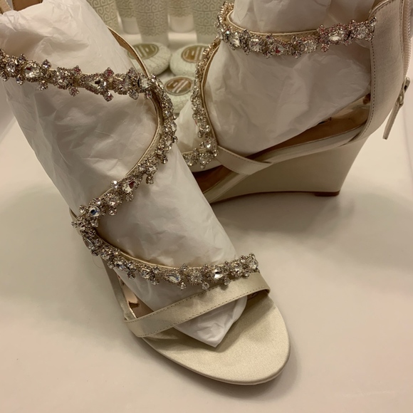 Badgley Mischka Bennet Embellished Wedge Evening - Picture 2 of 5